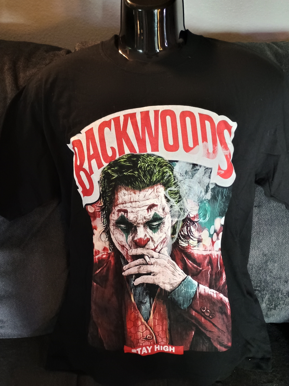 Black Graphic Short Sleeve Tee Backwoods Joker
